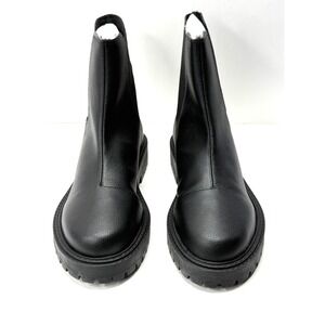 Arezzo Bota Salto Chelsea Lug Boot Black Leather Size 10.5B NWT and BOX